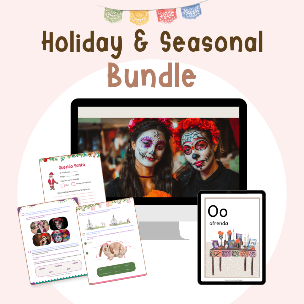 Spanish Holiday and Seasonal bundle curriculum mockup