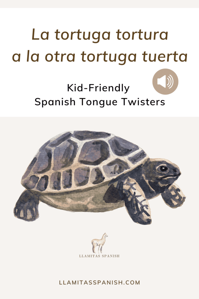 La tortuga tortura Spanish tongue twister