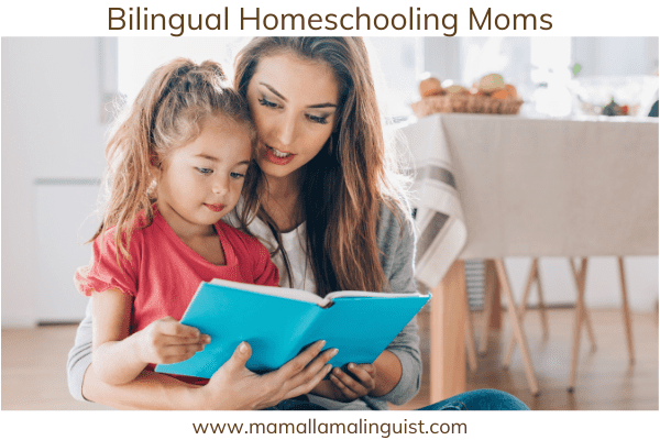 bilingual homeschooling mother and child