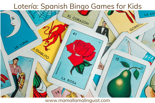 Lotería Spanish bingo game for kids