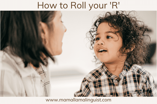 child trying to roll 'r' with mouth