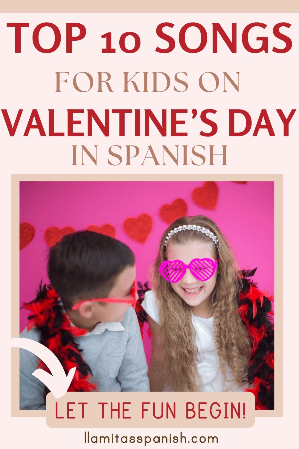 Kids with Valentine's heart glasses singing songs