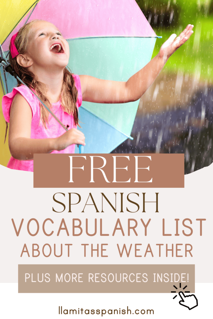 Spanish vocabulary list weather