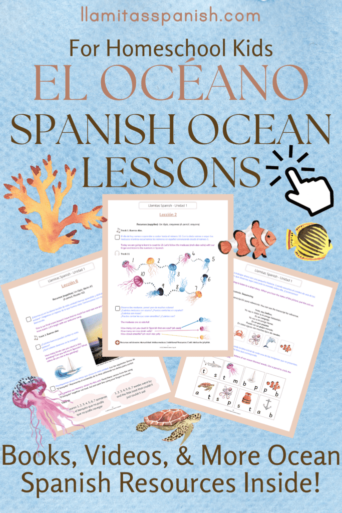Spanish printables about the ocean for kids