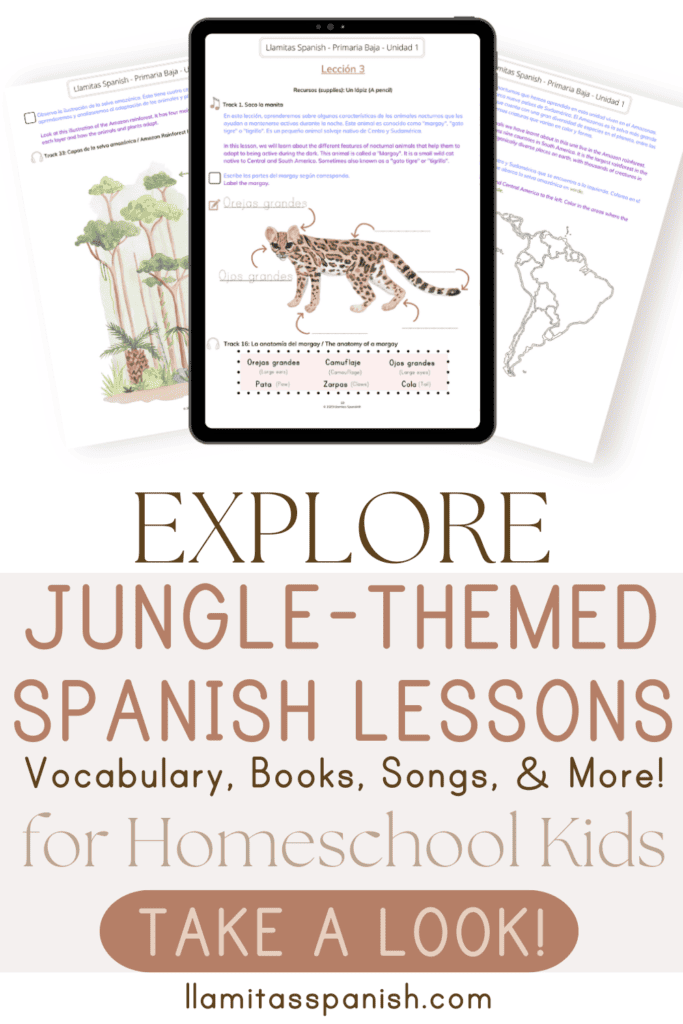 Jungle theme Spanish lessons