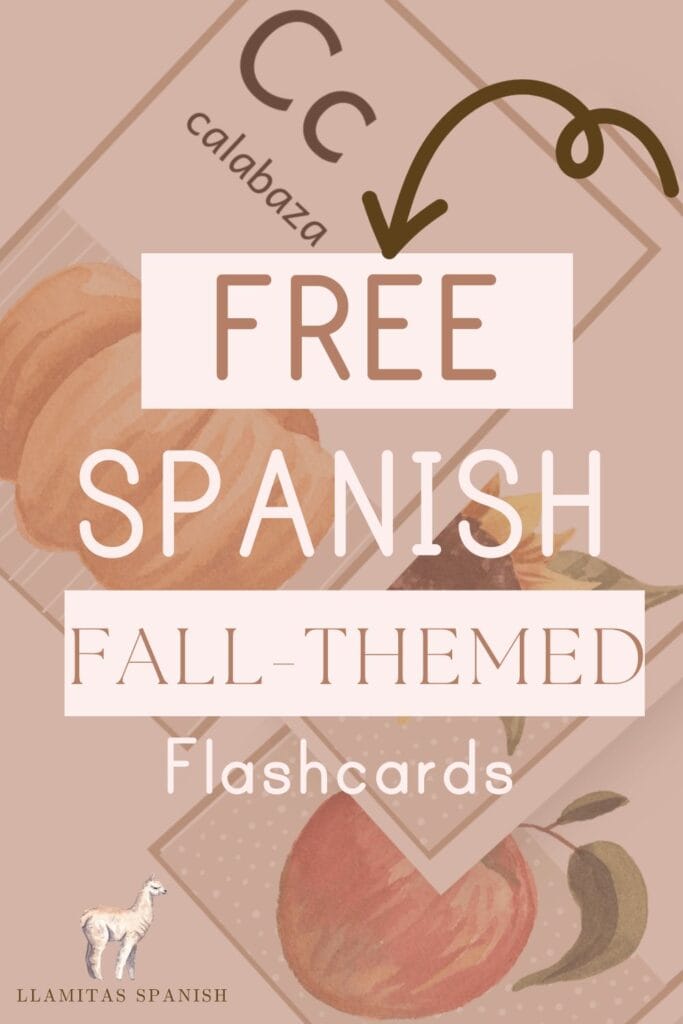 Free Spanish flashcards for fall