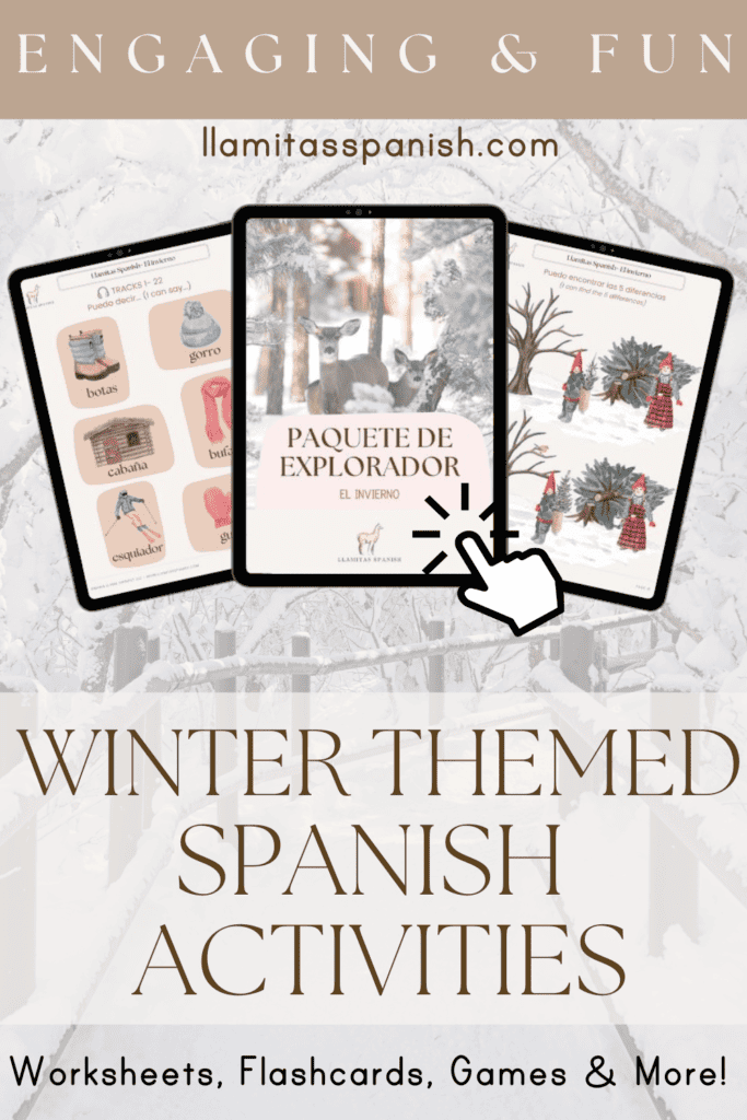 winter Spanish worksheets