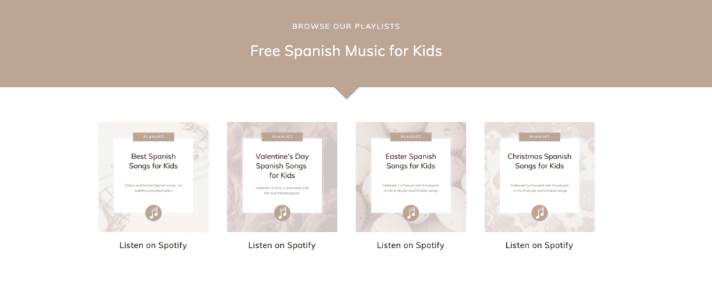 Spanish Music Playlists for kids on Spotify