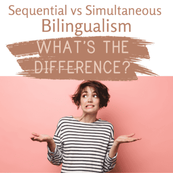 woman with arms gesturing confusion about sequential vs simultaneous bilingualism