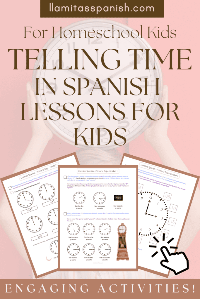 Spanish worksheets for telling the time