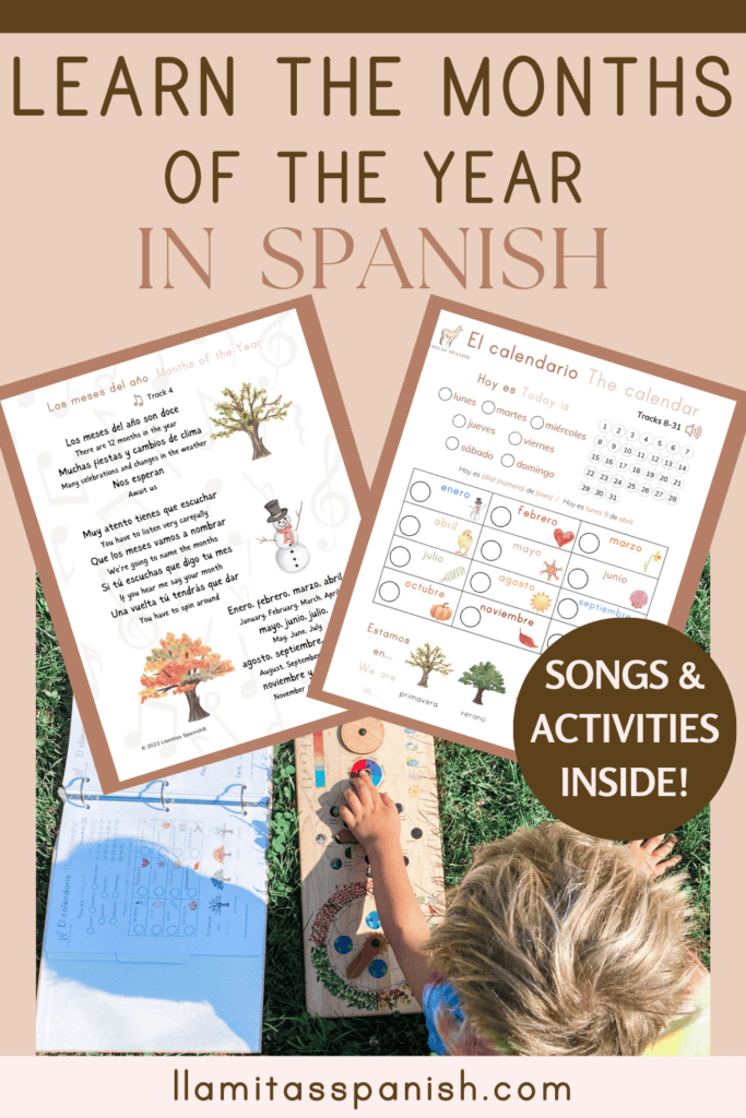 Llamitas Spanish months of the year song and months worksheets
