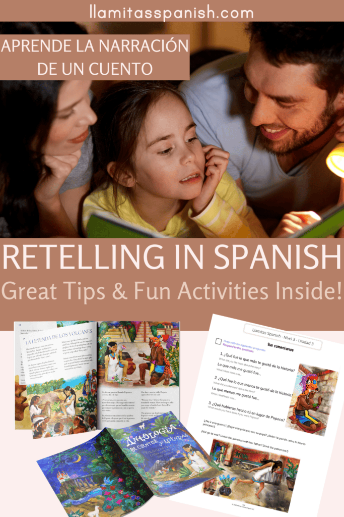 Llamitas Spanish narration activities