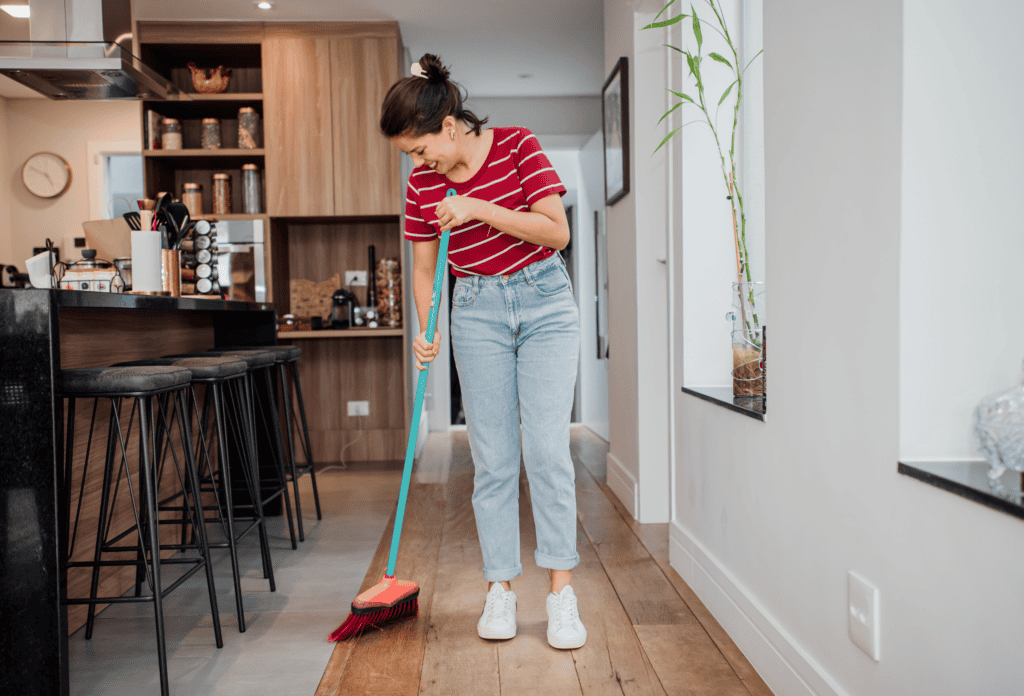 sweeping the floor 