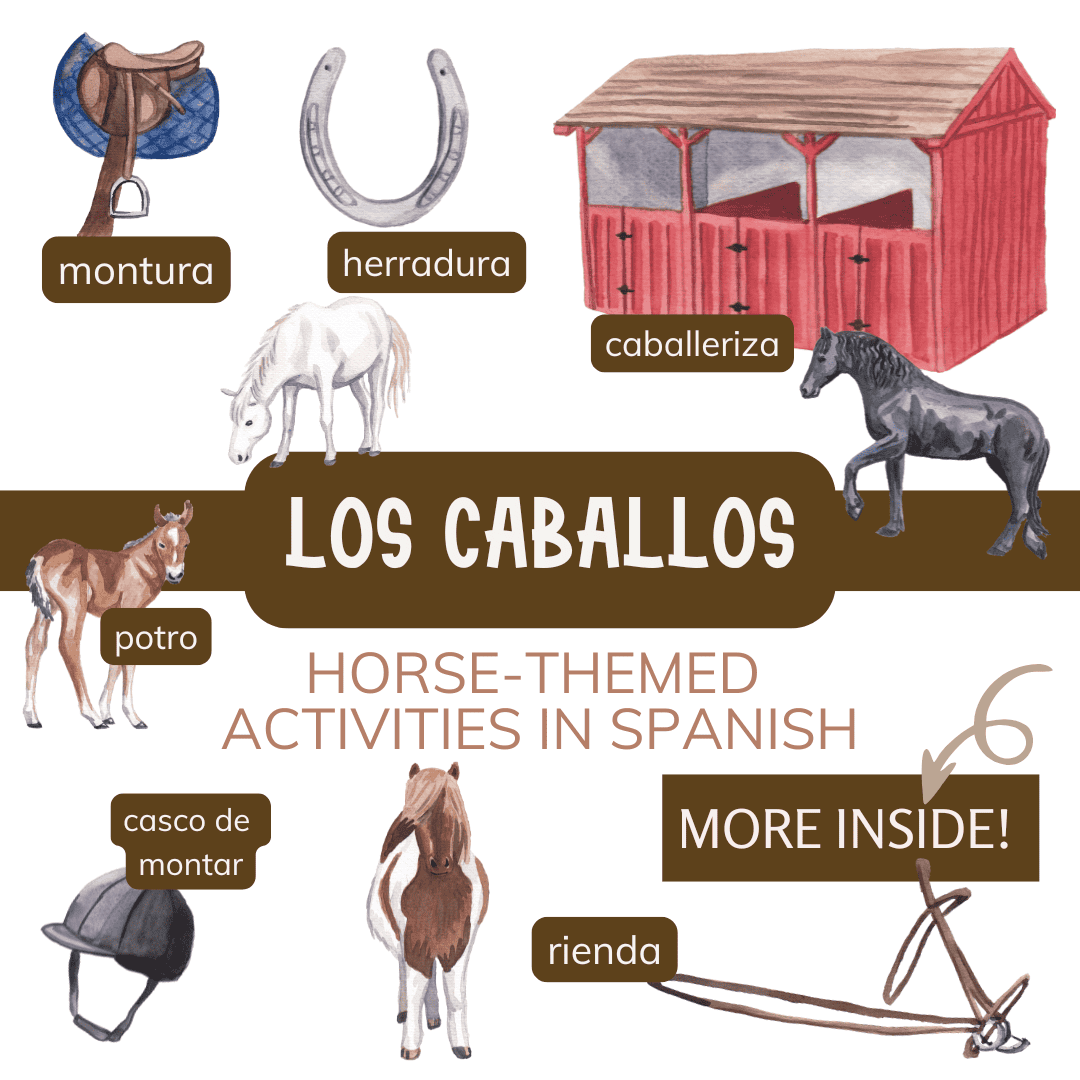 Los caballos Spanish lessons for kids