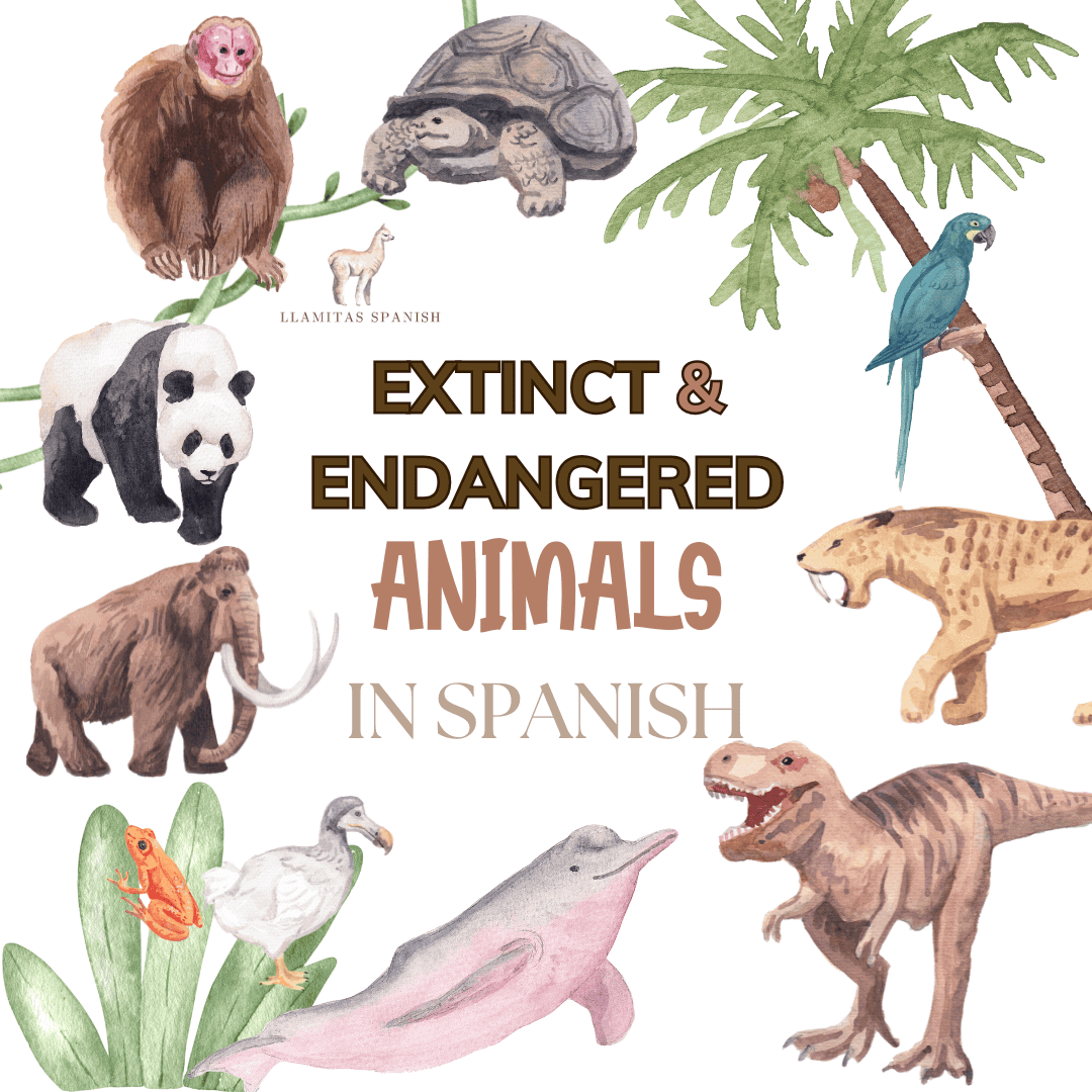 extinct and endangered animals in Spanish