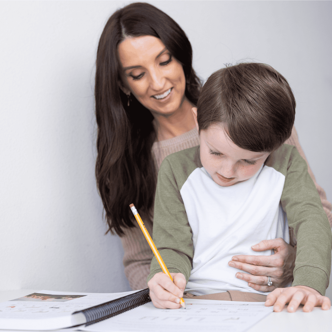 Parent learning Spanish with their child